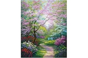 PAINTCOLOR Scenery Stamped Cross Stitch Kits - Needlepoint Counted Cross Stitch Kits for Beginner Adults Printed Dimensions Landscape Pattern Stitch Embroidery Kit Arts and Crafts (11CT Without Frame)