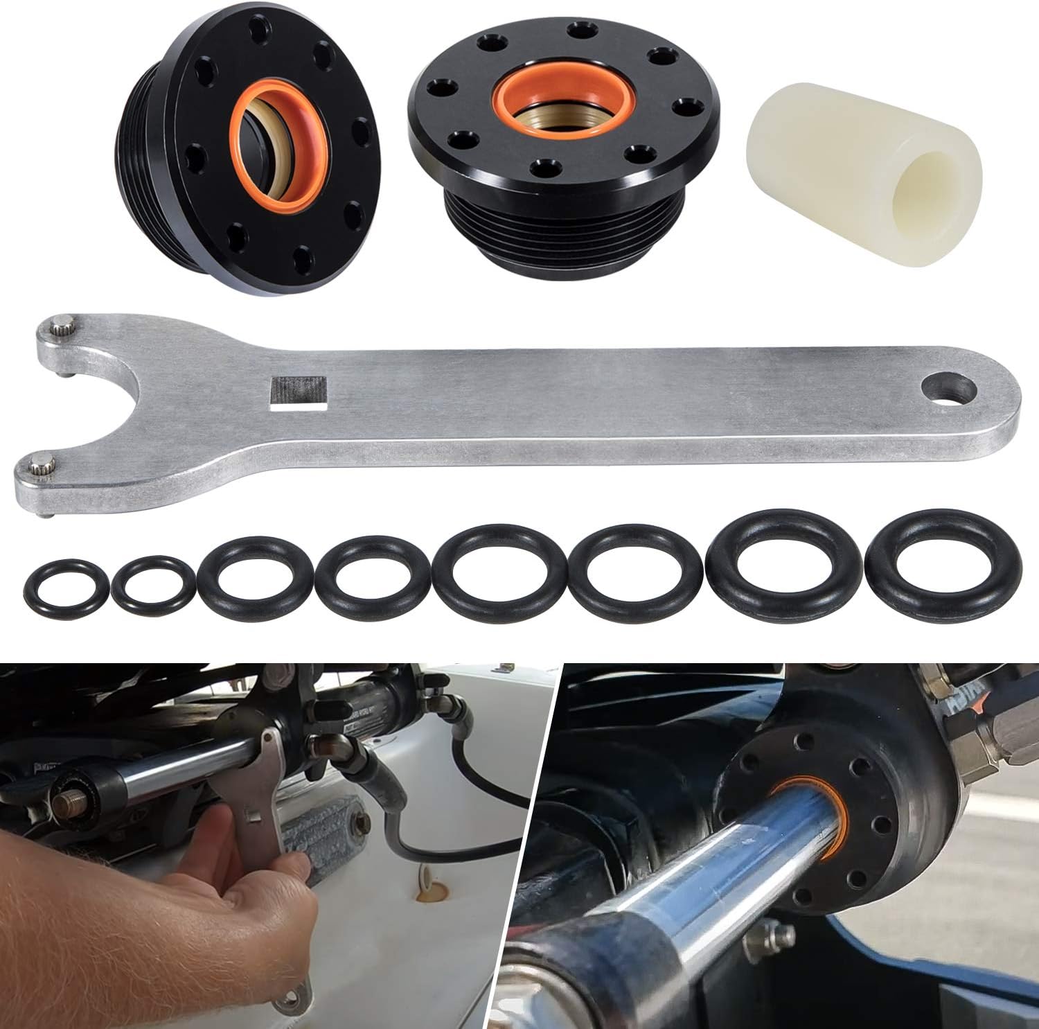 HC6754 Front Mount Hydraulic Steering Cylinder Seal Kit with Pin Wrench