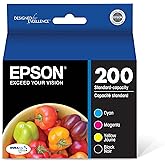 EPSON 200 DURABrite Ultra Ink Standard Capacity Black & Color Cartridge Combo Pack (T200120-BCS) Works with WorkForce WF-2520