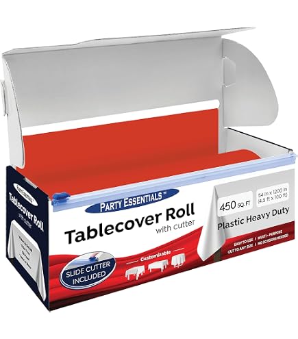 Rouleau De Nappe Plastique Rouge 5x1,2m