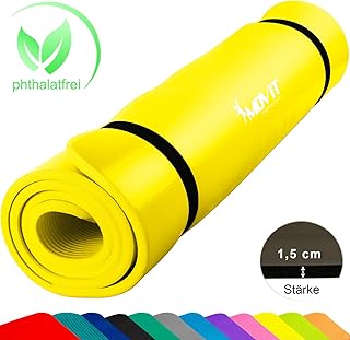 Movit XXL Pilates Gymnastikmatte, Yogamatte, phthalatfrei, SGS geprüft, 190 x 100 x 1,5cm oder 190 x 60 x 1,5cm, Yoga Matte in 12 unterschiedlichen Farben