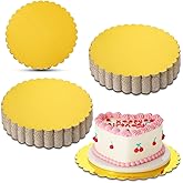 Lemecima 50 Pack Gold Cake Boards, 10 inch Scallop Edge, Disposable Cardboard Rounds, Grease Proof, Perfect for Cake Decorating, Valentine's Day, Weddings, Birthdays