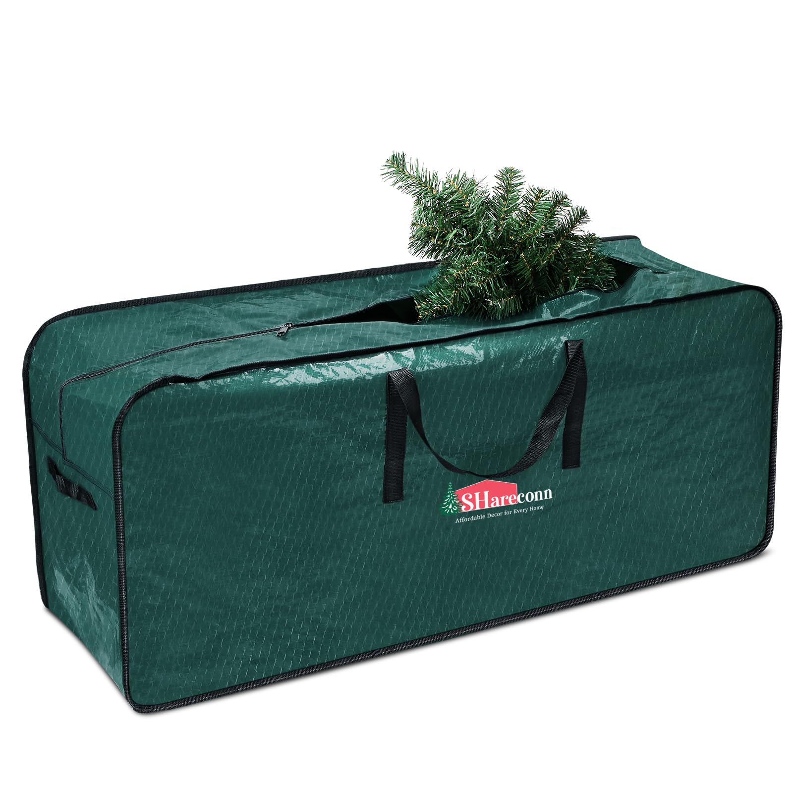SHareconn Christmas Tree Storage Bag 9 Ft, Strong & Durable High Grade Waterproof Storage Bag, Ideal for Up to 9 Ft Tall Xmas Trees and other Christmas Decorations, Green