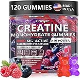 Crasye Creatine Monohydrate Gummies Complex 8000 MG for Men Women, Creatine Gummy with Taurine BCAA for Energy Support and Muscle Strength, Sugar Free Pre-Workout Supplement