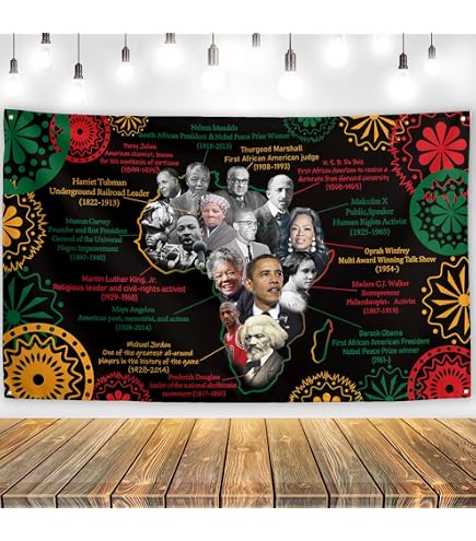 Black History Month Banner Backdrop 72x44 Inch - Juneteenth Decor For Classroom, Party, Indoor & Outdoor