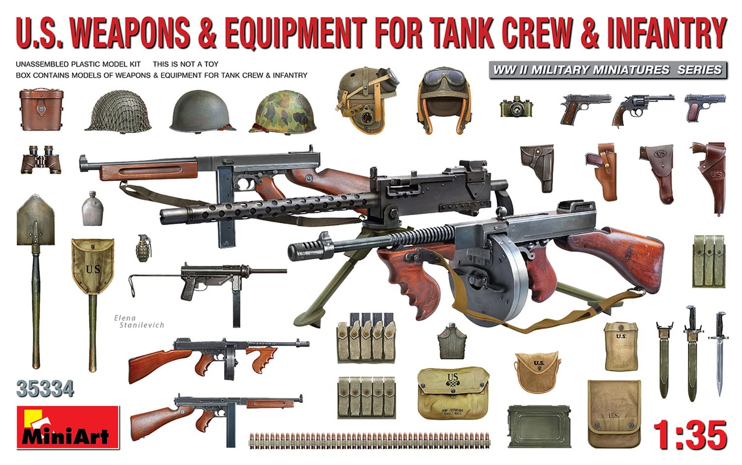 MiniArt MIN35334 1:35-U.S. Weapons and Equipment (Tank Crew)