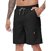 LAZYDAY Men's Hiking Cargo Shorts with Zipper Pockets Elastic Waist Quick Dry for Outdoor,Travel,Summer,Fishing
