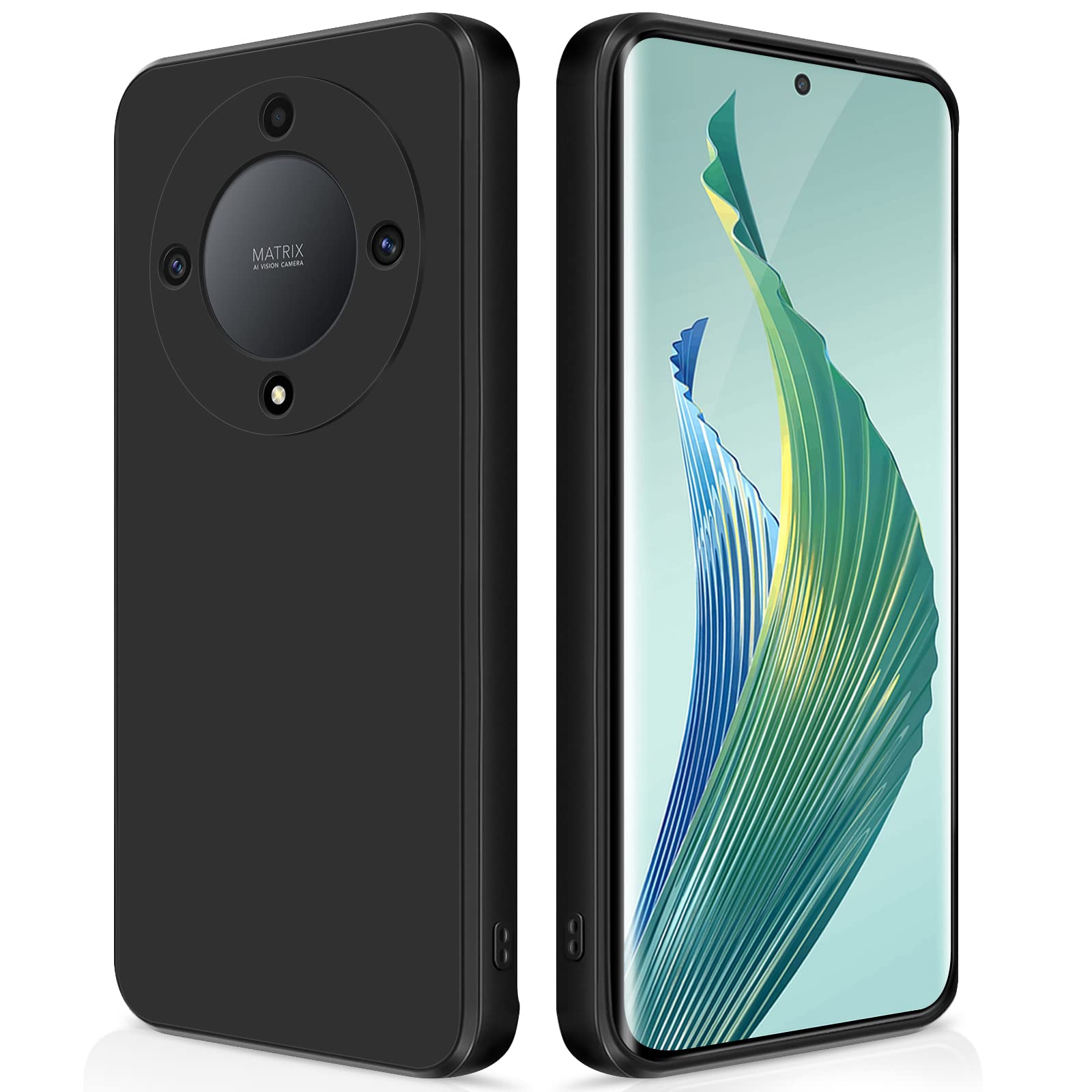 GiiYoon Case Compatible with Honor Magic 5 Lite, Silky-Soft Touch Full-Body Protective Phone Silicone Case, Shockproof Cover with Microfiber Lining, Black — image 1