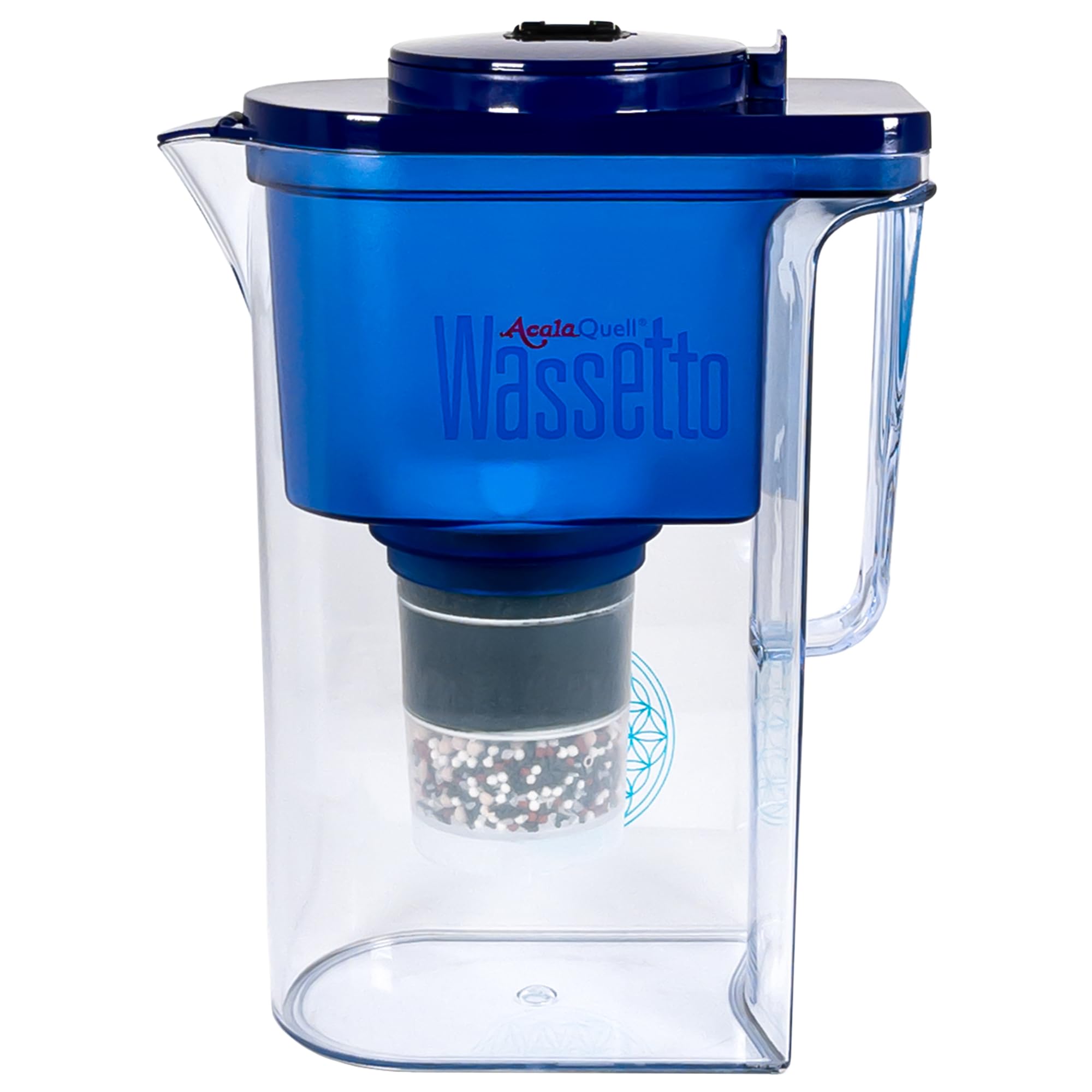 Water Filter AcalaQuell Wassetto | Blue| Water Filter Jug with extra good handle | Highest Filtration Performance | Activated Carbon | Creates delicious-tasting, healthy water