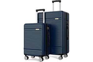 Zitahli Luggage Sets 2 Piece, Expandable Suitcase Set 2 Piece Luggage Set, Hardside Luggage with TSA Lock Spinner Wheels YKK zippers, 20in 28in (Navy Blue)