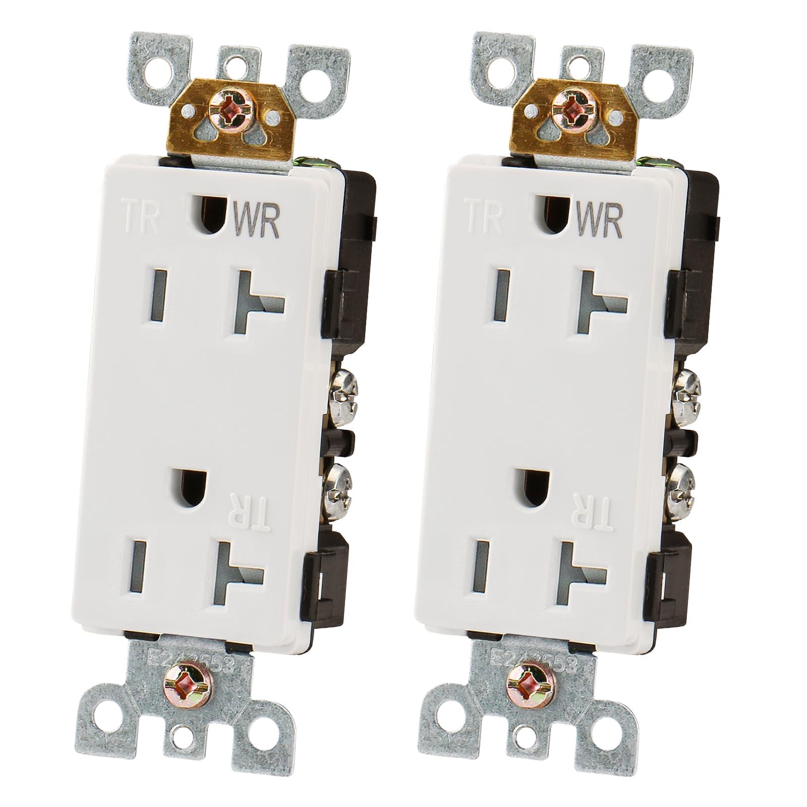 Photo 1 of Wengart Decorator Electrical Receptacle Outlets,2pack,20A 125V Weather Resistant&Tamper Resistant, Child Proof Safety,White, UL Listed