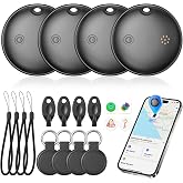 2026 Air Tags for Android-4 Pack,Dual System for iOS Find My &amp; Android Find Hub,Replaceable Battery,Loud Ring,IP68 Waterproof,Smart Bluetooth Tracker for Keys,Luggage,Wallets