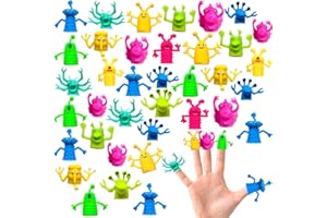 JGALNIM 36Pcs Finger Puppets Toys,Funny Colorful Monster Stretchy Finger Puppets,Soft Rubber Finger Doll Toys for Children's Party Favors（9styles 9 colors）