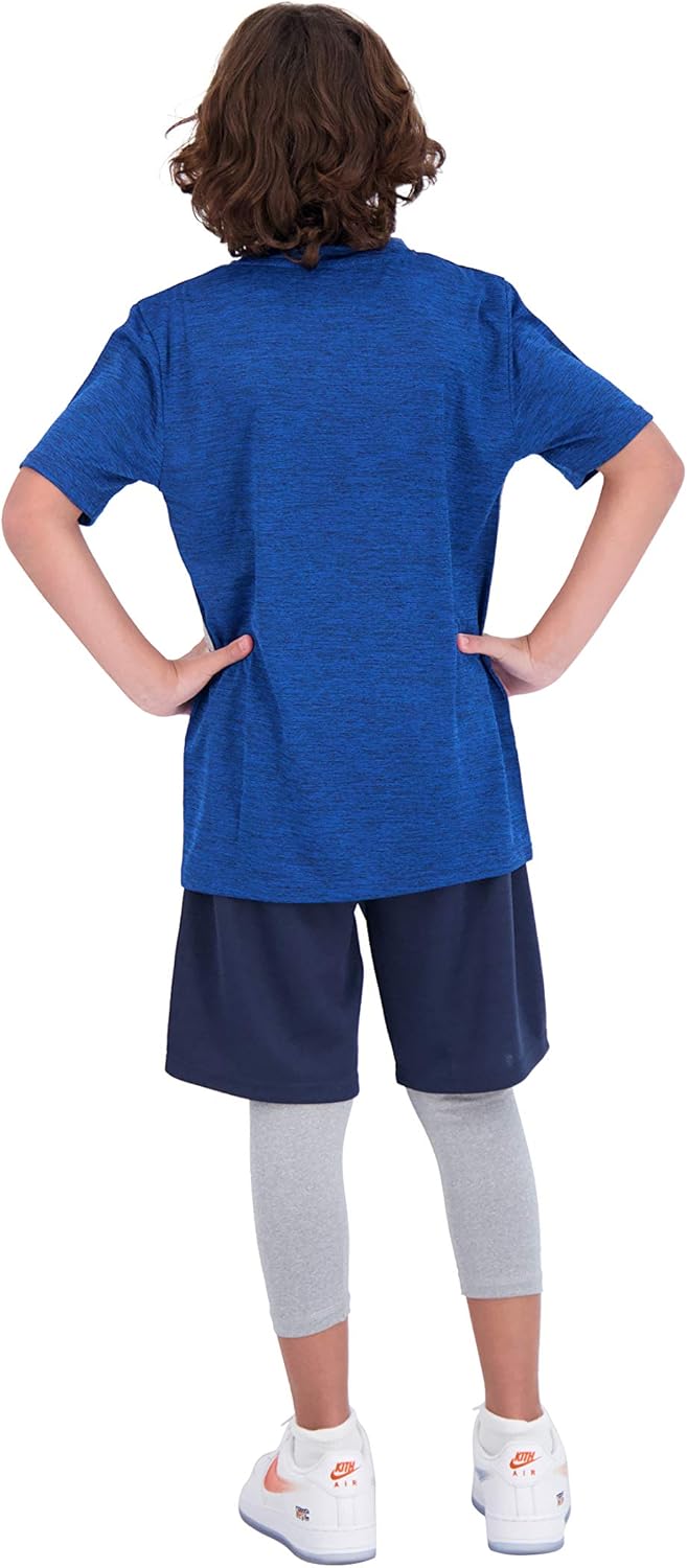 Hind Boys 3-Piece Athletic Short Set for Kids Basketball Shorts Athletic T-Shirt and Leggings for Sports and Training: Clothing