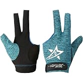 KONLLEN Breathable Billiards Gloves, Left/Right Hand | Three-finger design, mesh palm, adjustable wrist strap, secure grip for pool and snooker