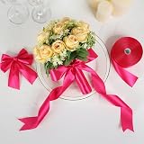 YAAVAAW 50mm Hot Pink Satin Ribbon 22m Thick Wedding Car Gift Florist Barbie view 4