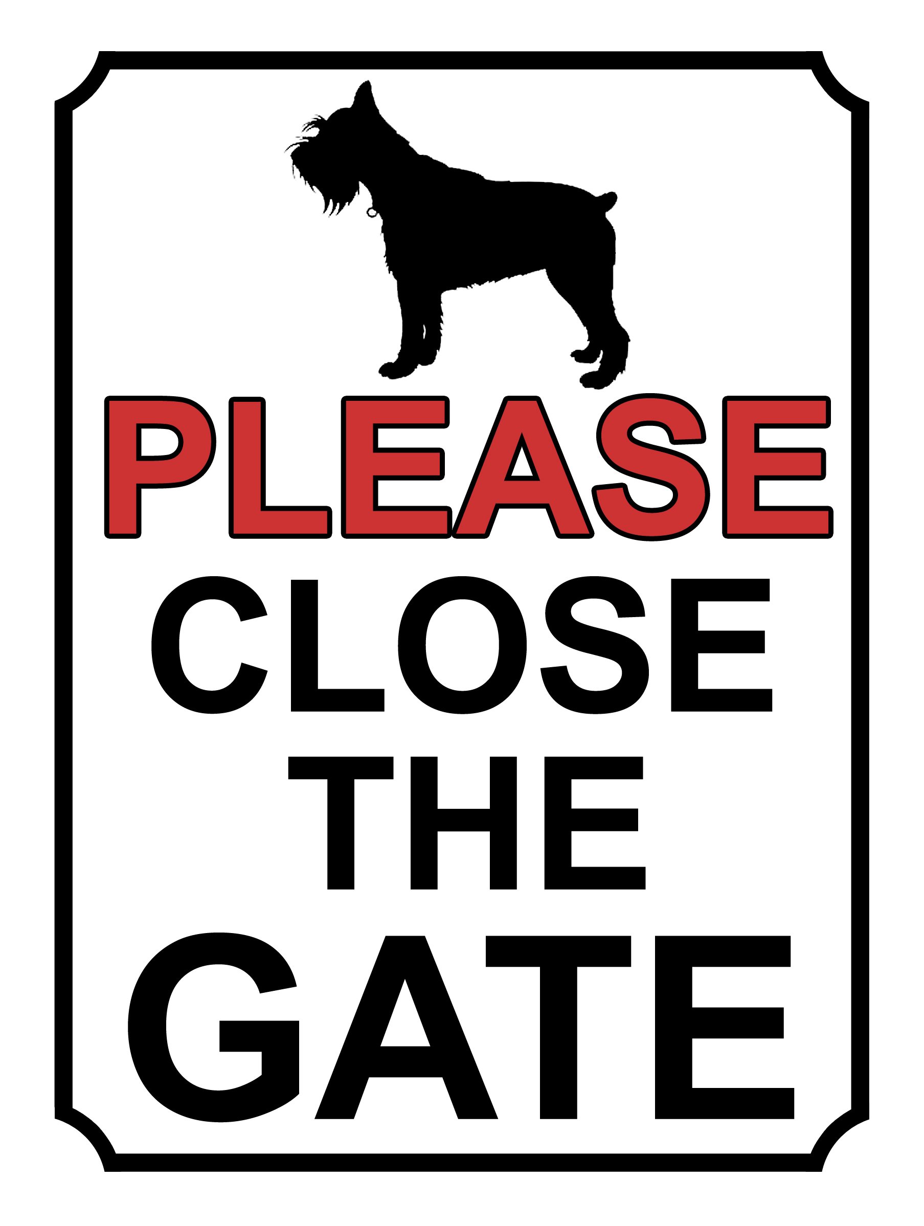 SHAWPRINT PLEASE CLOSE THE GATE DOG THEME METAL SIGN 267MM X 200MM (419H1L) LARGE 10" X 8"