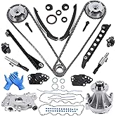 Engine Timing Chain Kit Oil Pump Water Pump Phasers VVTs 5.4L Fits for 2004-2008 F150 F250 F350 for 2005-2008 Navigator Mark LT Car Replacement Time Part Sets Replace 5L3Z-6268-A 3L3Z6M280EA