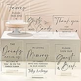 Weysat 6 Pcs Clear Acrylic Wedding Signs for Reception and Ceremony 5'' x 7'' Wedding Signage with Stand in Loving Memory Table Decorations Cards and Gifts Guestbook Reserved Table Sign(Classic Style)