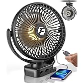 24000mAh Clip on Fan for Golf Cart - 8-inch Portable Rechargeable Fans - Max Up to 150Hrs Work Time - Battery Operated Fan wi
