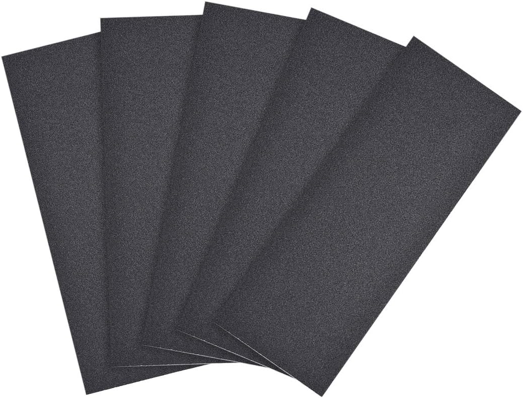 sourcing map 180 Grits Sanding Sheets 9-inch x 3.6-inch Wet Dry Silicon Carbide Sandpaper for Wood Furniture Metal Polishing 5pcs