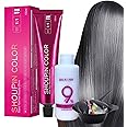 Beryour Hair Dye - Shoupin Color Silver-Grey & Smoke Hair Color Cream Kit, Shoupin Color Hair Dye, Semi-Permanent Hair Color, No Bleaching Silver-Grey&smoke Gray Hair Color Dye Kit (1 PCS)