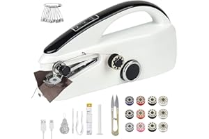 GDJQQTTQ Handheld Sewing Machine for Beginners, Portable Mini Hand Sewing Machine for Quick Stitching, Electric Lightweight Easy to Use, Travel & DIY, Emergency Repairs for Clothes & Fabrics Black