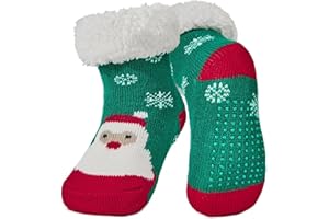 Century Star Girls Slipper Socks with Grippers for Kids Warm Fleece Lined Fuzzy Socks Boys Winter Christmas Cute Animal Socks