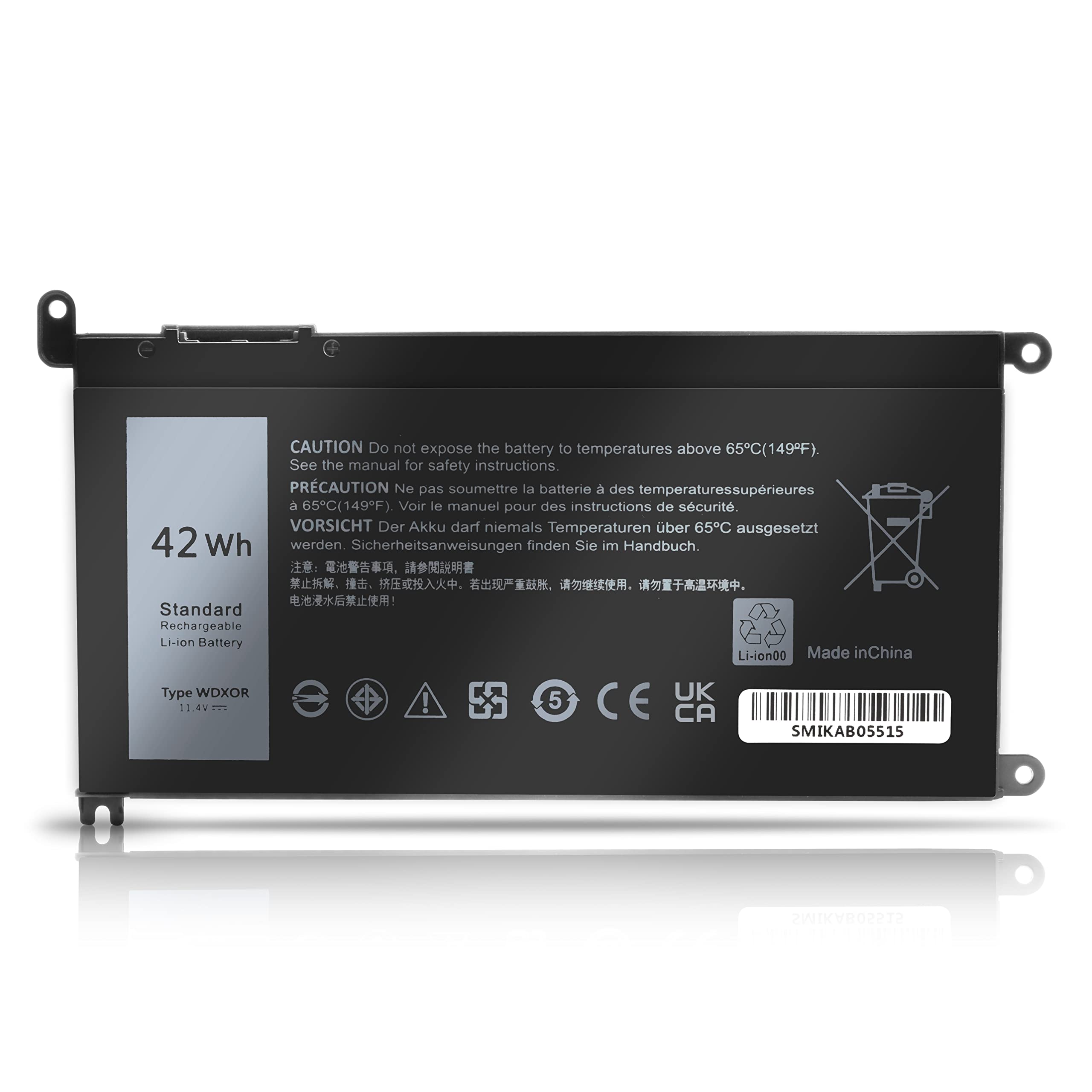 VUOHOEG 42Whr WDX0R Battery Compatible with Dell Inspiron 13 5378 5368 7368 7378 15 5567 5565 5568 5578 7560 7570 7579 7569 P58F 17 5765 5767 3CRH3 T2JX4 FC92N CYMGM Laptop Battery 11.4V