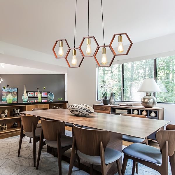 FANG YAN MEI FARMHOUSE KITCHEN ISLAND LIGHT FIXTURES,5-LIGHT DINING ROOM LIGHT FIXTURES OVER TABLE, INDUSTRIAL PENDANT LIGHTS LINEAR CHANDELIERS FOR DINING ROOM KITCHEN ISLAND