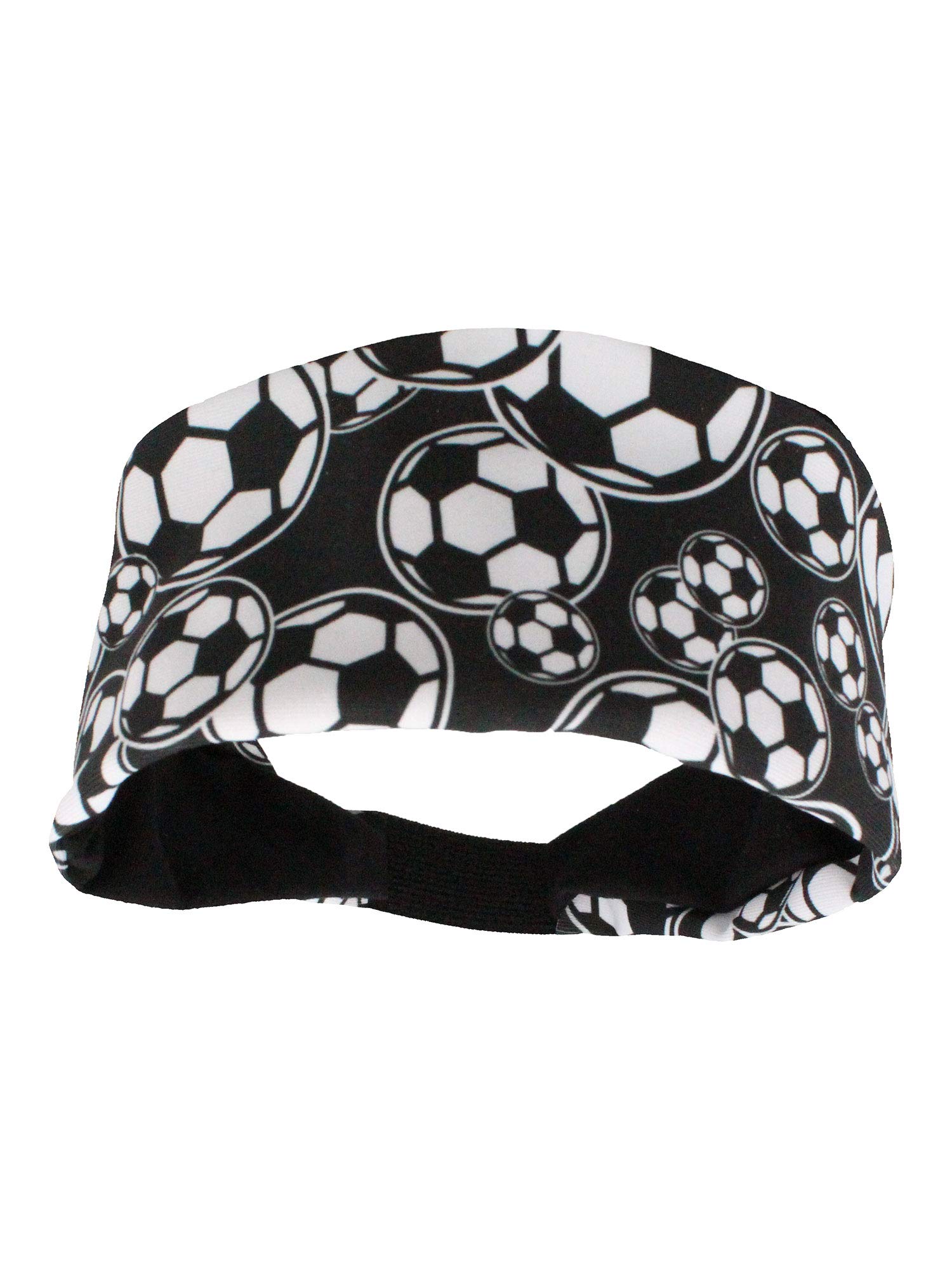 MadSportsStuff Crazy Soccer Diadema con balones de fútbol (Negro/Blanco, Talla única)
