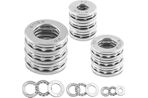 Tanstic 9Pcs Thrust Ball Bearings 10MM 17MM 20MM Bore 24MM 30MM 35MM OD 9MM 10MM Thick, Chrome Steel Single Row Roller Thrust Precision Axial Ball Bearings for Oven Turntable Jack Pump Rotating