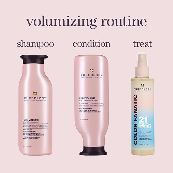 PUREOLOGY PURE VOLUME SHAMPOO | FOR FLAT, FINE, COLOR TREATED OR NATURAL HAIR | ADDS LIGHTWEIGHT VOLUME AND BODY | CLARIFIES BUILDUP | SULFATE FREE SHAMPOO | VEGAN