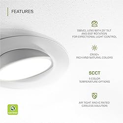 ASD 12 Pack 6 Inch Gimbal LED Recessed Lighting