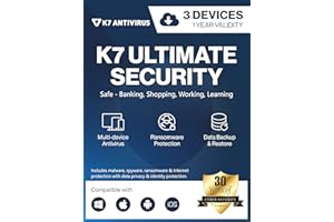 K7 Ultimate Security Antivirus Software 2026 |3 Devices, 1 Year|Threat Protection,Internet Security,Data Backup,Mobile Protec