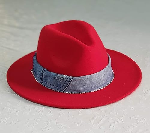 red wool felt hat