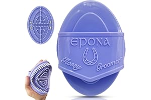 Epona Lavender Flexible Glossy Curry Comb for Horses – Soft, Ergonomic Grooming Brush with Flexible Tines for Deep Cleaning, Massage & Shedding Care