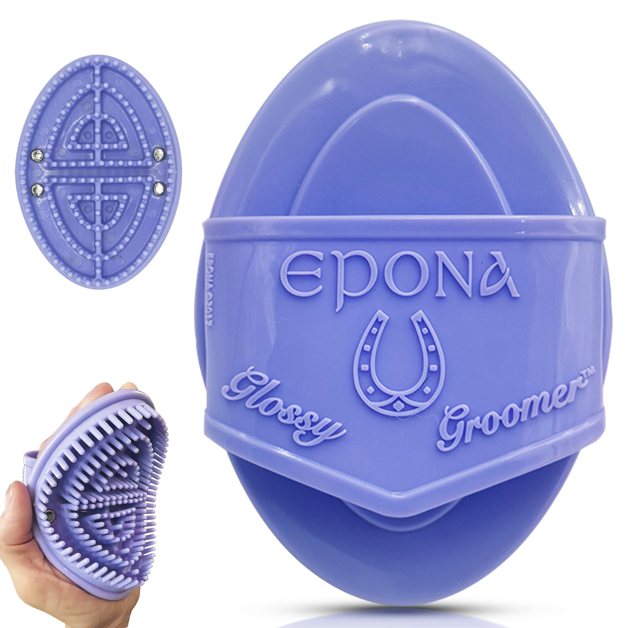 Epona Flexible Glossy Horse Groomer - Blue - For Horses - Deep Cleansing and Shine Enhancing