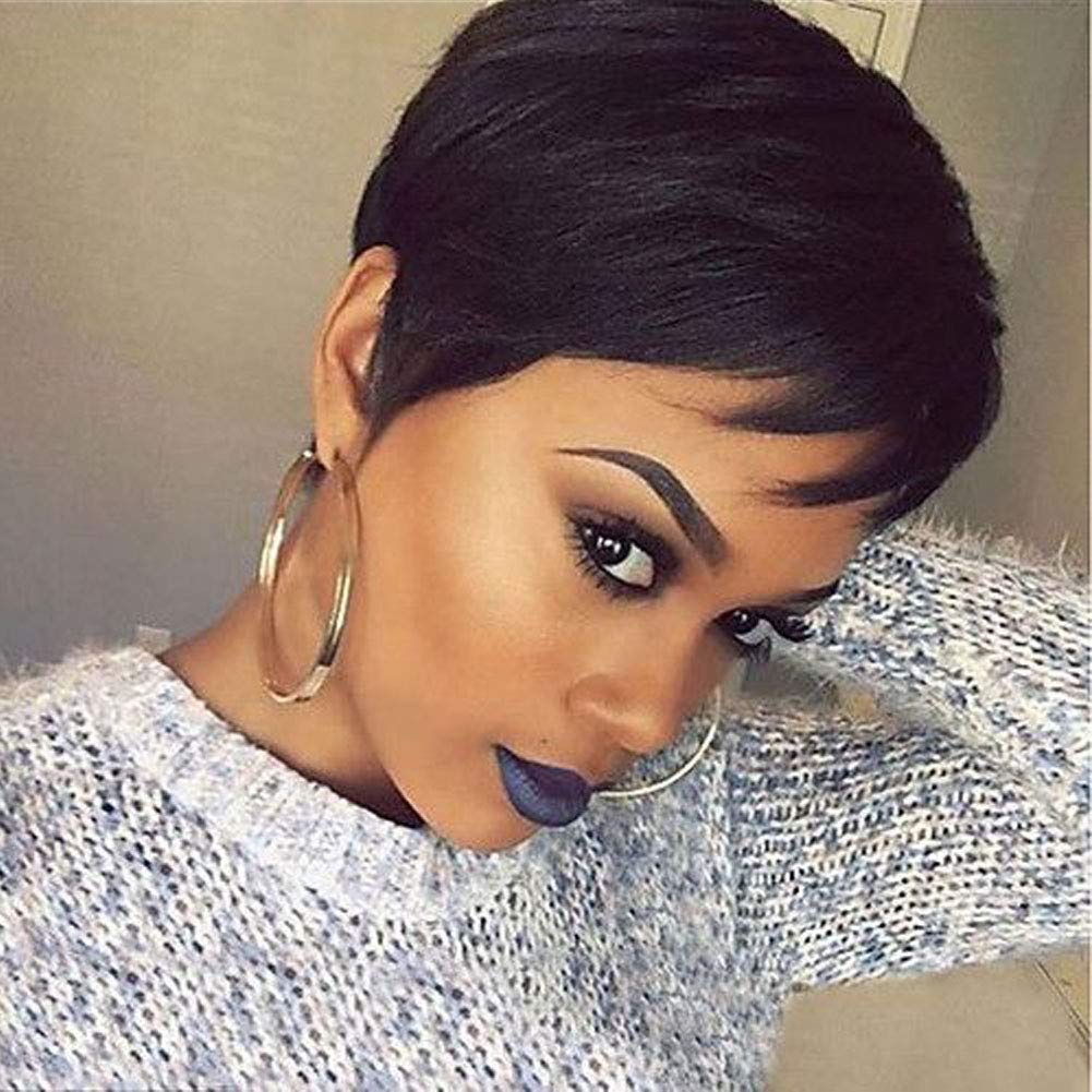 Buy Evasense Short Straight Pixie Cut Wigs Cute Boy Cut Human Hair Wigs