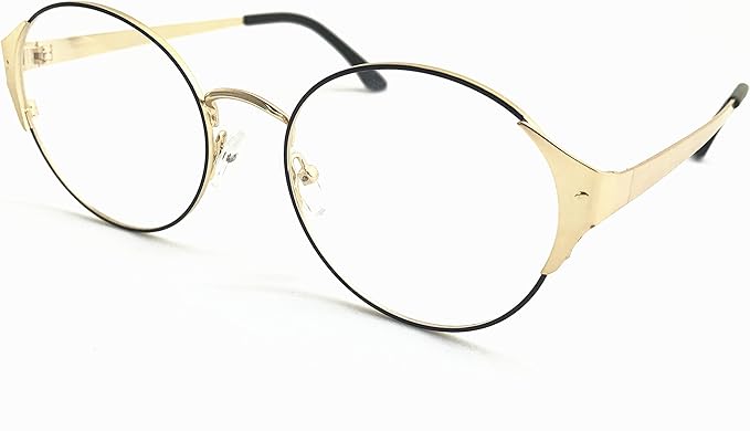 Amazon メガネ レンズあり 鼻型調整 眼鏡 おしゃれメガネ 金縁メガネ ノーズパッド レディース ファッション眼鏡 通販