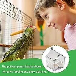 Pull-Out External Parrot Feeder, Long-Lasting