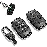 Heavy Metal Key Fob Cover Protector, Compatible with Lason Aurora Velar Sport Exploration Freedom 2 LR 4 Land Rover Sport and Jaguar XF XE XJ F-PACE F-Type Keychain Accessories