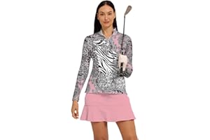 ACEGOLFS Golf Shirts for Woman UPF 50+ Sun Protection Quick Dry Lightweight Long Sleeve Polo Shirts for Woman Rash Guard