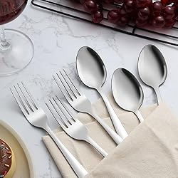 24-piece Forks and Spoons Silverware Set, Unokit