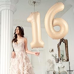 KatchOn, Giant Caramel 16 Balloon Numbers - 40 Inch