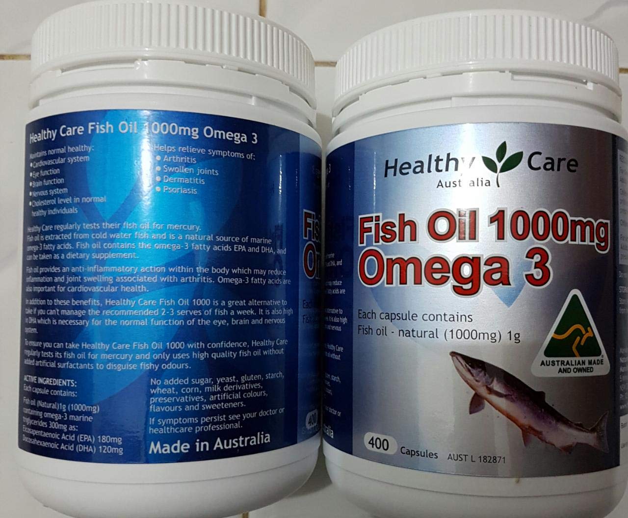 Amazon.com: Healthy Care anti-inflammatory action Omega 3 Fish Oil 1000mg 400caps contain the omega-3 fatty acids EPA DHA, Made in Australian with 1 Knot ...