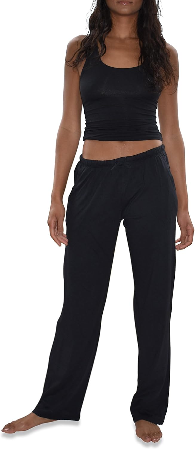 Sexy Basics Women's 3 Pack Soft Flex-Cotton Knit Pajama Pants/Lounge Pants/Sleep Pants at  Women’s Clothing store