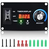 Briidea 12V Smart Livewell Aerator Timer with LED Screen, Auto/Manual Modes, Waterproof Corrosion-Resistant Metal Panel, Precise Oxygen Control in Fishing Boats &amp; Bait Tanks