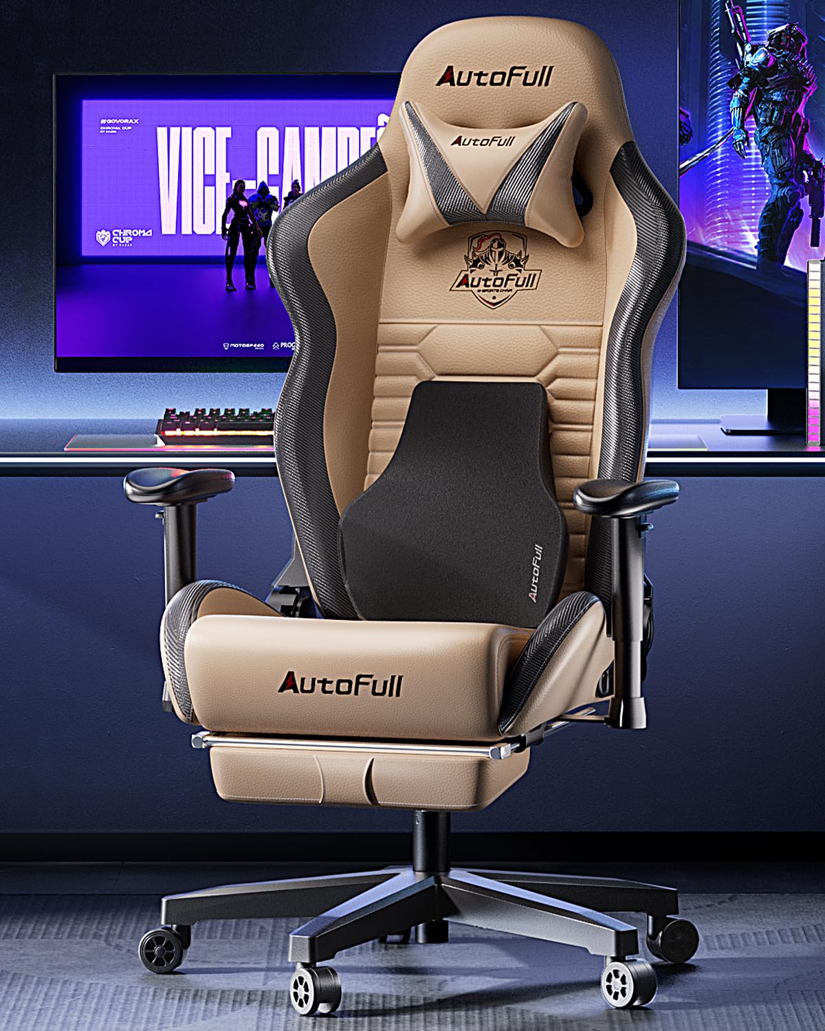 Brown Racing Chair Mua Gaming Chair, Racing Style Gaming Chair with Ergonomic Lumbar ...