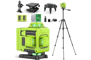 Laser Level 360 Self Leveling with Tripod,CinusLinus 4D Lazer Level,4x360° Cross Line Laser for Construction Project Renovation,Floor Tile, Laser Level Lines Tool